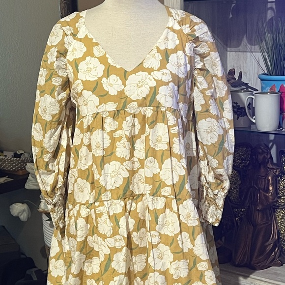Lena Dresses & Skirts - Lena mini floral peony babydoll dress size S